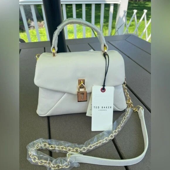 Ted Baker White Satchel with Gold Accents - Picture 1 of 7